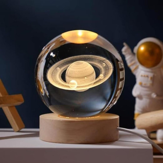 Luminaria De Mesa 3D Led Bolinha Saturno