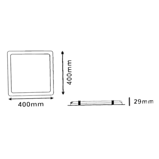 Plafon Led Embutir Quadrado 40x40 36W 3000K BR