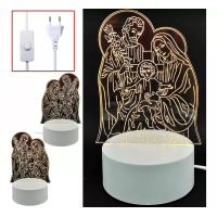 Luminaria De Mesa Abajur Led Familia Sagrada Natal 3 Cores