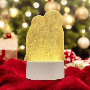 Luminaria De Mesa Abajur Led Familia Sagrada Natal 3 Cores