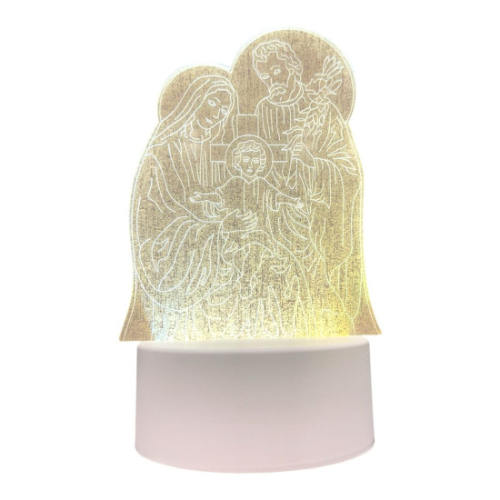 Luminaria De Mesa Abajur Led Familia Sagrada Natal 3 Cores