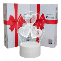 Luminaria De Mesa Abajur LED I Love You 3 Cores