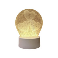 Luminaria De Mesa Abajur LED I Love You 3 Cores