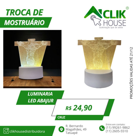 Luminaria De Mesa Abajur Led Jesus 3 Cores