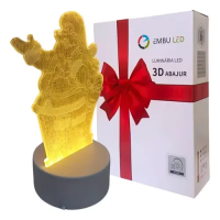 Luminaria De Mesa  Abajur Led Papai Noel 3 Cores