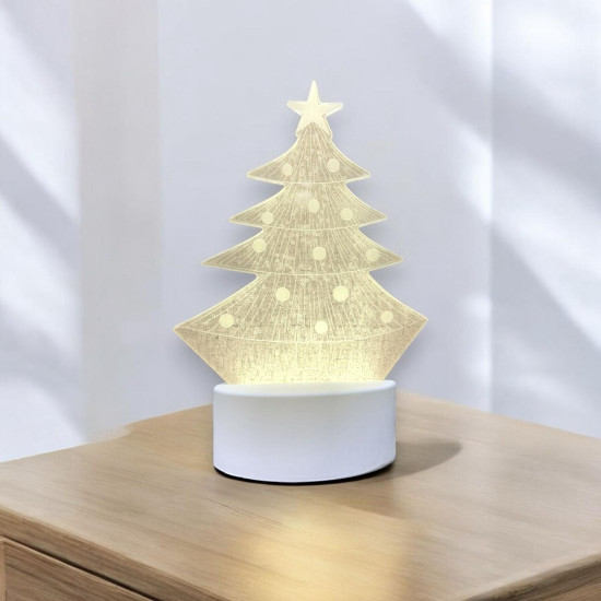 Luminaria De Mesa Abajur Led Arvore De Natal 3 Cores