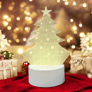 Luminaria De Mesa Abajur Led Arvore De Natal 3 Cores