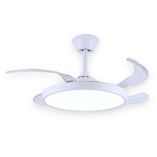 Ventilador De Teto Led Com Controle Remoto 3 Cores 36W Branco