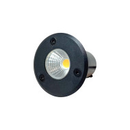 BALIZADOR DE PISO EXTERNO  PRETO 5W 3000K BRANCO QUENTE 