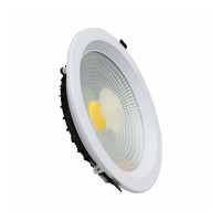 SPOT COB DOWNLIGHT 30W REDONDO BRANCO QUENTE 3000K