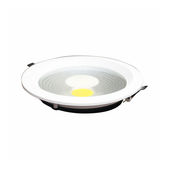 SPOT COB DOWNLIGHT 30W REDONDO BRANCO QUENTE 3000K