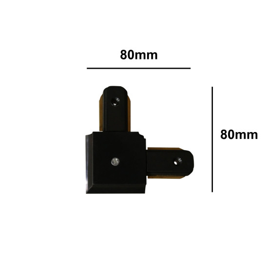 Conector Emenda De Trilhos Tipo L Preto