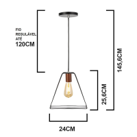 Luminária de teto Pendente Geométrico Triangular Aramado