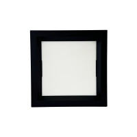 PLAFON RECUADO EMBUTIR 12W PRETO 3000K BRANCO QUENTE