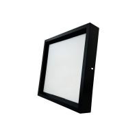 PLAFON RECUADO SOBREPOR 24W PRETO 4000K BRANCO NEUTRO