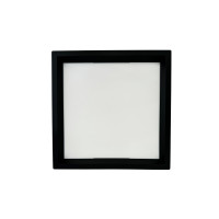 PLAFON RECUADO SOBREPOR 18W PRETO 3000K BRANCO QUENTE