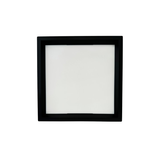 PLAFON RECUADO SOBREPOR 18W PRETO 4000K BRANCO NEUTRO 