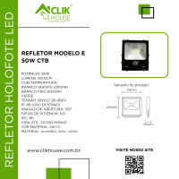 REFLETOR HOLOFOTE LED CTB MODELO E 50W VERDE REFLETOR HOLOFOTE LED CTB MODELO E 50W VERDE