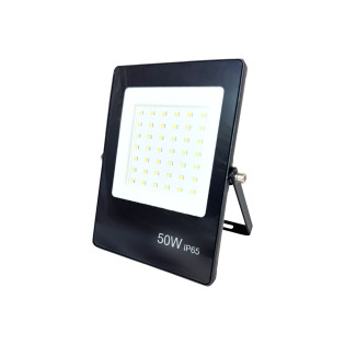 REFLETOR SLIM 50W GAYA PRETO 6500K BRANCO FRIO 