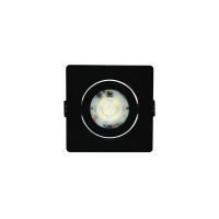 SPOT LED PRETO QUADRADO EMBUTIR 3W BRANCO NEUTRO 4000K 