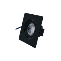 SPOT LED PRETO QUADRADO EMBUTIR 3W BRANCO NEUTRO 4000K 