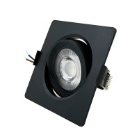 SPOT LED PRETO QUADRADO EMBUTIR 3W BRANCO QUENTE 3000K