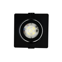 SPOT LED PRETO QUADRADO EMBUTIR 3W BRANCO QUENTE 3000K