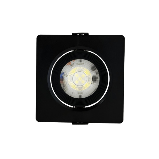 SPOT LED PRETO QUADRADO EMBUTIR 3W BRANCO FRIO 6500K 