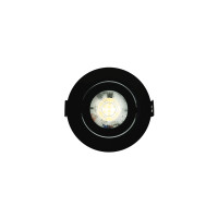 SPOT LED PRETO REDONDO EMBUTIR 3W BRANCO QUENTE 3000K