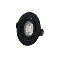 SPOT LED PRETO REDONDO EMBUTIR 3W BRANCO FRIO 6500K 