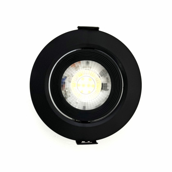 SPOT LED PRETO REDONDO EMBUTIR 3W BRANCO FRIO 6500K 