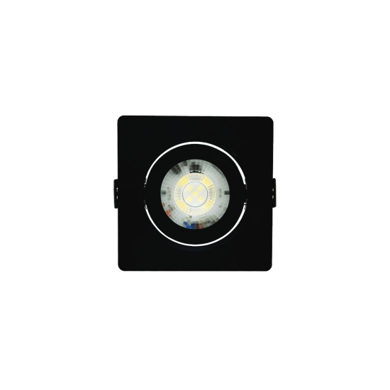 SPOT LED PRETO QUADRADO EMBUTIR 5W BRANCO NEUTRO 4000K