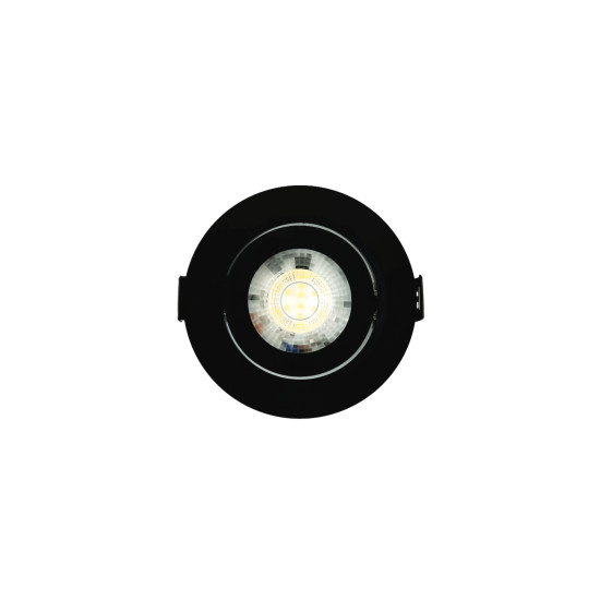 SPOT LED PRETO REDONDO EMBUTIR 5W BRANCO NEUTRO 4000K