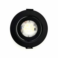 SPOT LED PRETO REDONDO EMBUTIR 5W BRANCO QUENTE 3000K