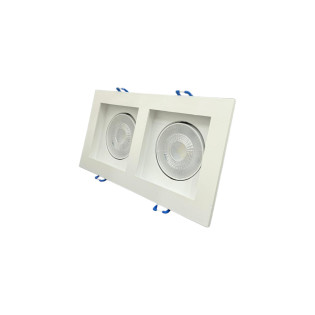 SPOT RECUADO DUPLO QUADRADO 10W BRANCO - BRANCO FRIO 6500K