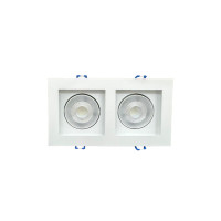 SPOT RECUADO DUPLO QUADRADO 10W BRANCO - BRANCO QUENTE 3000K 