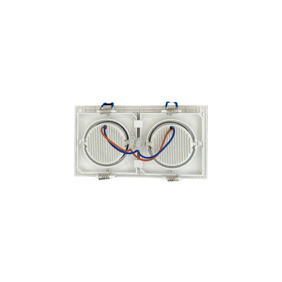 SPOT RECUADO DUPLO QUADRADO 10W BRANCO - BRANCO FRIO 6500K