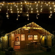 10m Cascata decorativa Natal Fixa ou Multifunção 10 metros 400 leds proteção contra chuva para uso interno ou externo