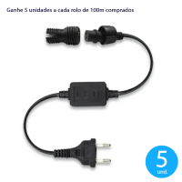 10m Mangueira redonda Luminosa LED Decoração, Sanca e Natal - ganhe 1 plug/conector