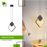 PENDENTE SQUARE 3000K BRANCO QUENTE